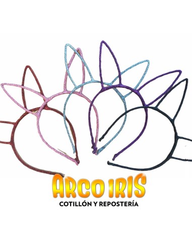 Vincha Alambre Orejas X 10 Oferta - Coneja/gato/raton/ratona/gatita Forradas Tela Varios Motivos