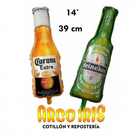 Mylar 14 Botella Cerveza Metal Xu - 39 Cm - Corona-heineken -globo Metalizado Papel - San Patricio
