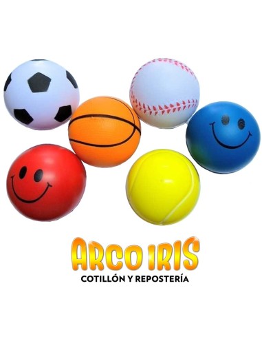 Pelota Soft Relax X 12 - Rayas/estrella/caritas/pool/basquet/futbol/beisbol/tenis/