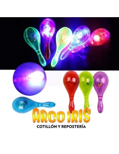 Luminoso Maraca Transparente X 12 U. - Led -party Store 2