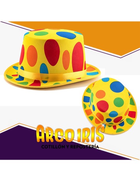 Gorro Galera Rigida Con Lunar Grande Multicolor - Amarilla