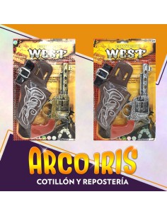 Revolver Con Cartuchera Y Accesorios Xu - Pistola Cowboy West