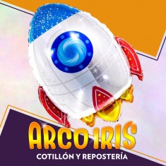 Mylar 16 Cohete Espacial Metal Xu - 40 Cm Globo Metalizado Papel