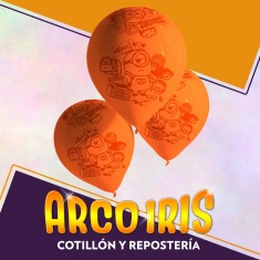 Minions Globos Premium X 6 Latex 12 Impresion Total