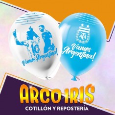 Afa Globos Premium X 6 - Latex 12 Impresion Total Seleccion Argentina Mundial Equipos Futbol