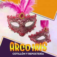 Veneciano Mascara Con Piedra-pluma Y Pasamaneria X 12 - Carnaval