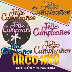 Topper Feliz Cumpleanos Con Mono Xu - Pinches Decorativos Cat2 Cake Topper Plastico Varios Colores Cursiva O Imprenta Happy B 2