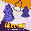 Cortante Cookies Mansion Embrujada 8 Cm Plastico Violeta Halloween