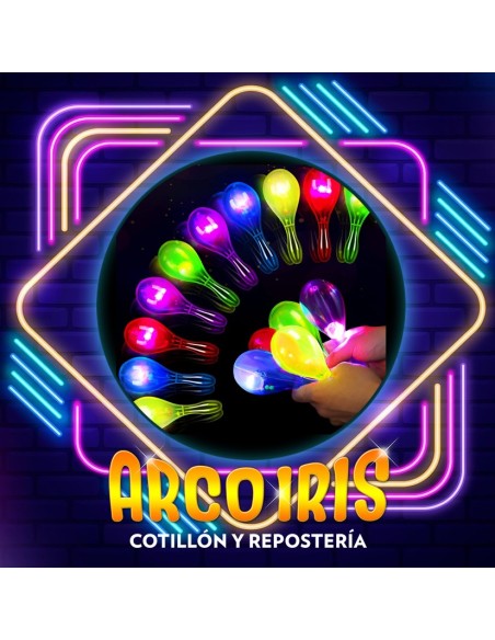 Luminoso Maraca Transparente X 12 U. - Led -party Store