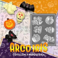 Placas Motivo Halloween Xu +4-5% Promo Por Cantidad Murcielago Calabaza Arana Calavera Fantasma Parpen