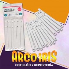 Palitos Sticks Blancos Para Paletas X 12 - Chupetines 12.50 Cm Parpen