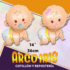 Mylar 16 Bebe/a Gateando Metal Xu - 36 Cm Globo Metalizado Papel