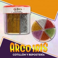 Glitter Pote 6 Colores X 50 Gr - Primera Calidad Gibre/purpurina Frasco