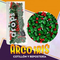 Drops X 30 Gr - Navideno Perlas-hojas De Muerdago Navidad Pastelar Pascua