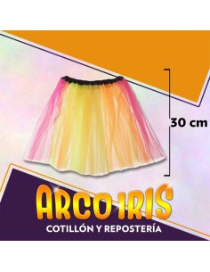 Pollera Tul 30 Cm Multicolor Party Store Fluo Xu -  Upd