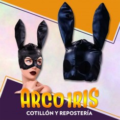Mascara Conejita Spandex Negra - Gorro Conejita Party Store