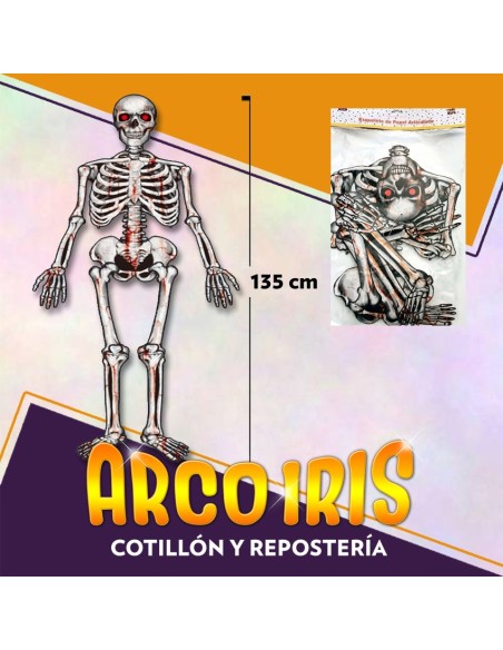 Esqueleto Papel Articulado Xu 135 X 42 Cm Halloween Party Store