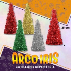 Arbolito Navideno 25 Cm - Rojo-blanco-verde-plateado-dorado Navidad Party Store