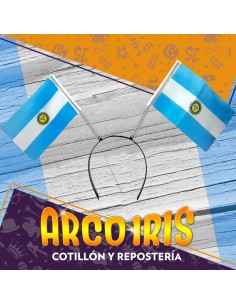 Vincha Resorte Bandera X 5 - Argentina Con Sol Mundial Patrio