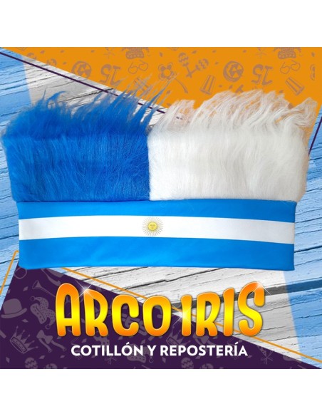 Peluca Vincha Argentina Xu - Con Sol Patrio Mundial