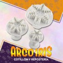 Cortante Plastico X 3 - Con Expulsor Copo De Nieve Navidad