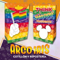 Pride Bolsa Bolsa Caramelera Con Cierre X 8 - De Papel Con Glitter Y Cierre Disney