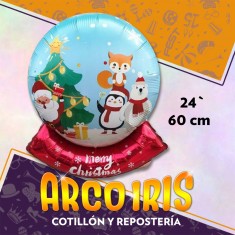 Mylar 24 Copon De Nieve Xu - 60 Cm Navidad Papa Noel Pinguino Osito Globo Metalizado Papel