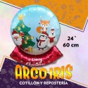 Mylar 24 Copon De Nieve Xu - 60 Cm Navidad Papa Noel Pinguino Osito Globo Metalizado Papel