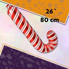 Mylar 26 Dulce Navidad Metal Xu - 66 Cm Baston Navideno Globo Metalizado Papel