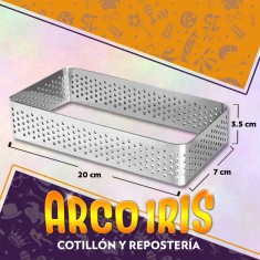 Aro Rectangular Perforado 20 X 7 Cm - Alto 3.5 Cm Dona Clara