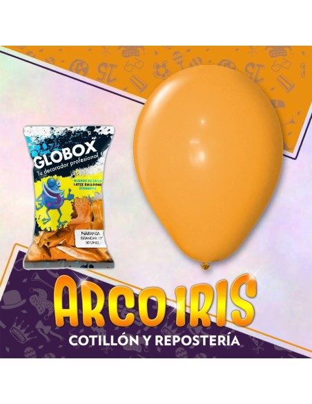 Globo Estandar 12 X 50 - Naranja Globox Halloween