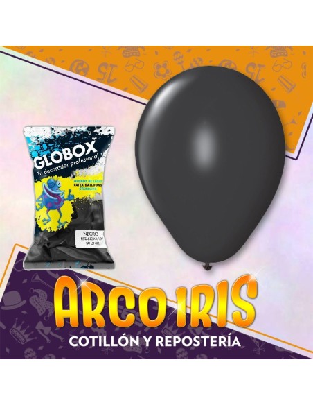 Globo Estandar 12 X 50 - Negro Globox Halloween