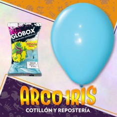 Globo Perlado 12 X 50 Celeste - Globox