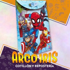 Super Hero Bolsa Caramelera Con Cierre X 8 - De Papel Con Glitter Y Cierre Avengers