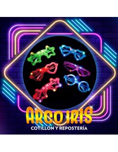 Luminoso Anteojo Con 6 Led X 12 - Valentin Redondo/estrella/corazon/mariposa/aranita Sin Vidrio