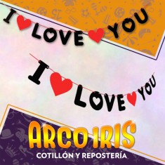 Guirnalda Frase I Love You Corazones Xu - Valentin