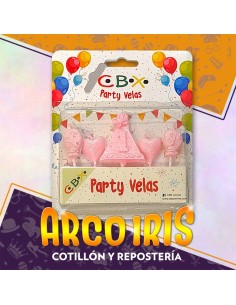 Vela Infantiles Forma Party X 3 - Mariposa/tren/avion/osito Blister Cbx 2
