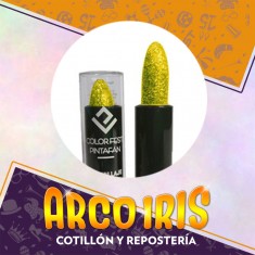 Maquillaje Barra Glitter Oro Xu - Labial Pintafan