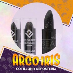 Maquillaje Barra Glitter Negro Xu - Labial Pintafan