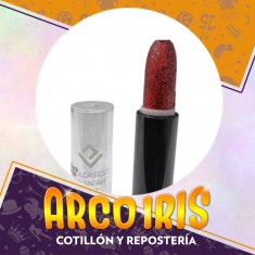 Maquillaje Barra Glitter Rojo Xu - Labial Pintafan