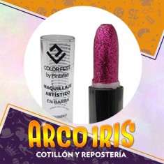 Maquillaje Barra Glitter Fucsia Xu - Labial Pintafan