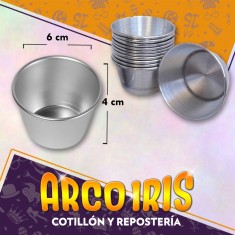 Molde Cupcake Individual Xu - Aluminio 6 Cm Diametro 4 Cm De Alto - Cooper