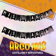 Banderin Mis 18 Anos Xu - Gold Mundo