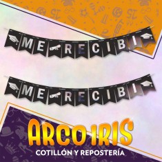 Banderin Me Recibi Plata Xu - Egresado Upd Gold Mundo