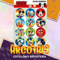 Mickey Stickers 2 X 12 U - 24 Stickers Decorativos