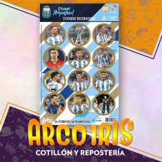Afa Stickers 2 X 12 - 24 Stickers Decorativos Selecccion Argentina Mundial Equipos Futbol