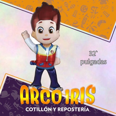 Mylar 32 Personaje Ryder/perros Metal Xu - 81 Cm Paw Patrol Globo Metalizado Papel
