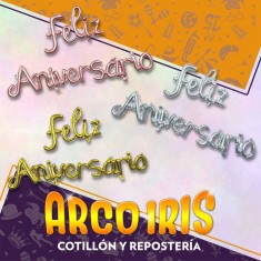 Mylar Frase Cursiva Feliz Aniversario Metal Xu - Plat/dor/azul/rosa Gold/rose Foil Balloons Globo Metalizado Papel