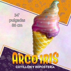 Mylar 34 Helado Cucurucho Metal Xu - 86 Cm Globo Metalizado Papel