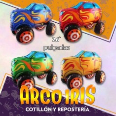 Mylar 26 Auto Carrera Metal Xu - 66 Cm Ruedas Que Se Pegan Globo Metalizado Papel